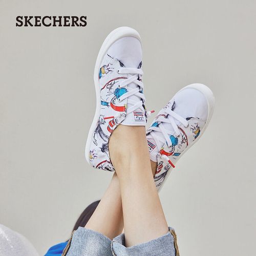 skechers斯凯奇女鞋时尚百搭卡通休闲鞋帆布鞋113592