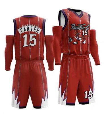 2022猛龙复古定制篮球服新款套装男学生套装红色猛龙队多伦多球衣