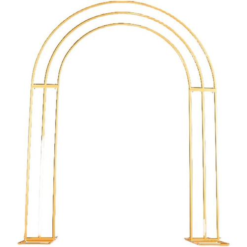 婚庆新款几何拱门铁艺背景弧形花架户外婚礼拱门装饰双杆花门道具