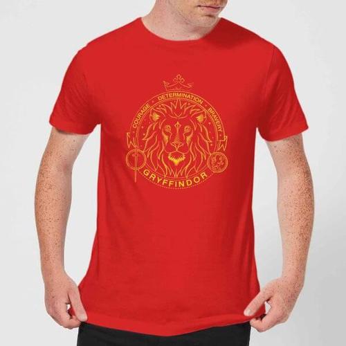 哈利波特harry potter男款t恤|gryffindor lion badge men"s t-shirt