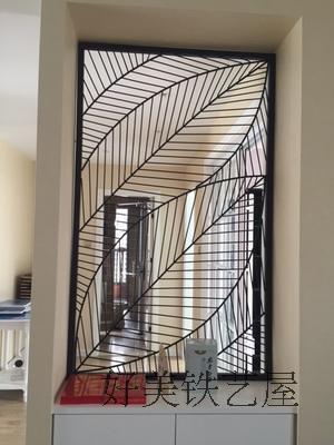 专业定制时尚美式铁艺隔断造型餐厅客厅窗花入户屏风镂空玄关