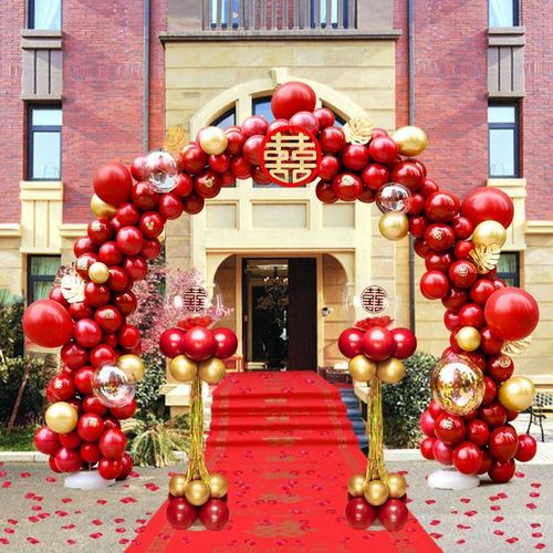 婚庆拱门新款结婚气球装饰婚礼气球门口结婚婚宴喜庆婚房路引