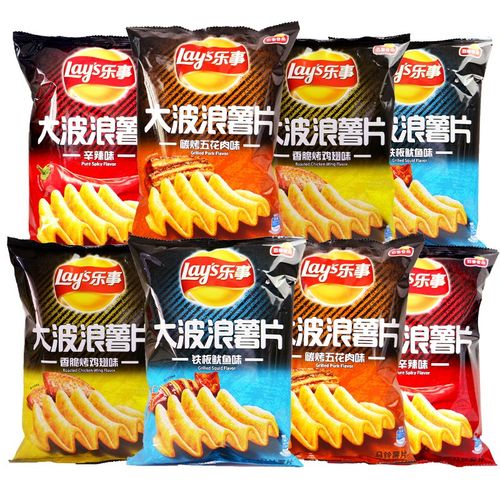 乐事 大波浪薯片70*8包大包办公休闲膨化零食品大礼包整箱批发 大波浪