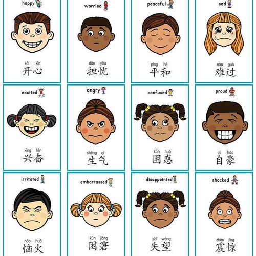 英语单词闪卡情绪管理表情认知自闭宝宝训练卡片启蒙教师教具识字