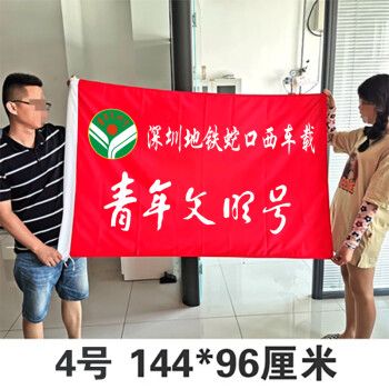南山驹 办公青年文明号青年旗帜定制定做印刷设计 4号