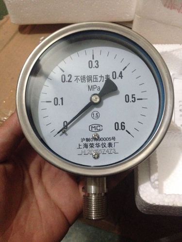 促销上海荣华y100径向304材质全不锈钢压力表五金工具径向压力表