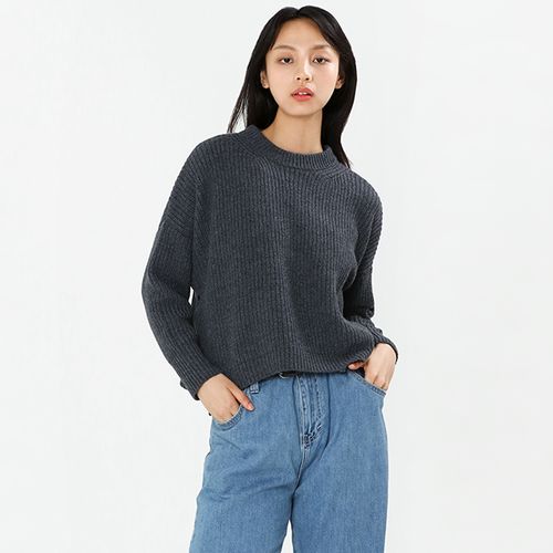 女装针织长袖圆领套头衫