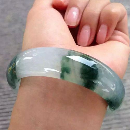 天然玉石翡翠玉飘蓝花翡翠手镯湖水蓝水飘花翡翠正装