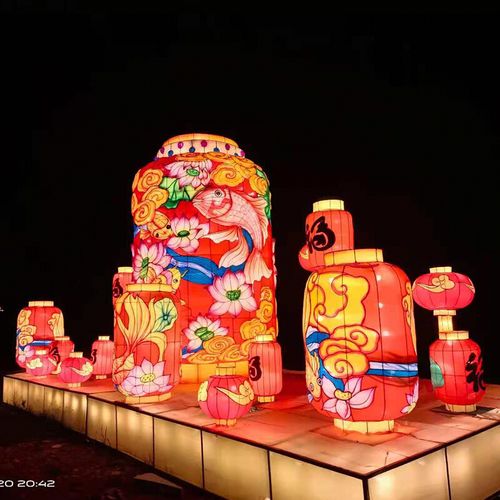 2022虎年过年春节元旦元宵节日大型户外非遗花灯彩灯铁艺灯笼造型