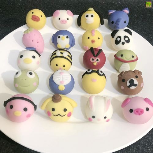 网红卡通汤圆儿童卡通汤圆老式手工汤圆彩色汤圆diy动物造型汤圆a