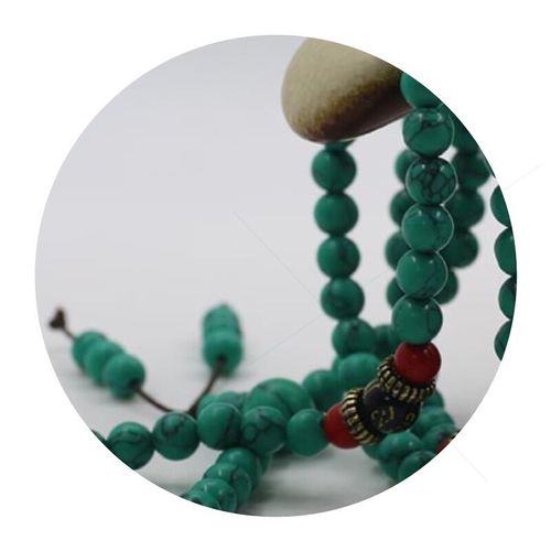 保真天然绿松石红松石手串手链蜜蜡配m饰款复古风桶珠鼓珠16mm单