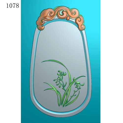 兰花1078玉雕刻图北京精雕图jdp灰度图bmp挂件素材浮雕图