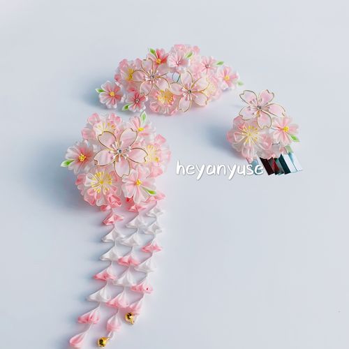 古风汉服发饰日本和风樱花细工花和服浴衣发簪少女原创heyanyuse
