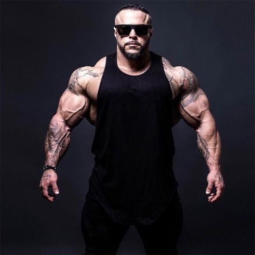 欧美大码运动t恤健身背心男健美上衣棉宽松型男透气吸汗运动休闲