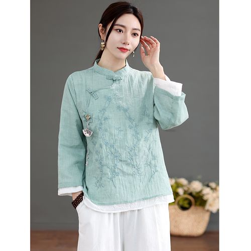 茶服茶艺服装女茶服女禅意文艺中国风茶艺师服装女春秋款夏仙气