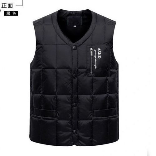 opeodly秋冬中老年保暖男士棉马甲外套棉背心坎肩厚款大码爸爸装 藏青