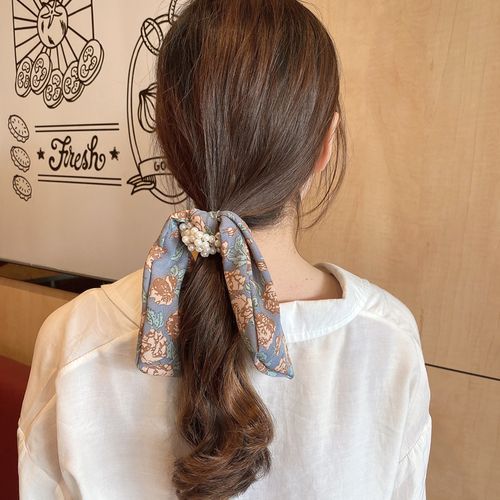 网红时尚蝴蝶结发圈珍珠发带扎马尾橡皮筋头绳女小清新2021皮套