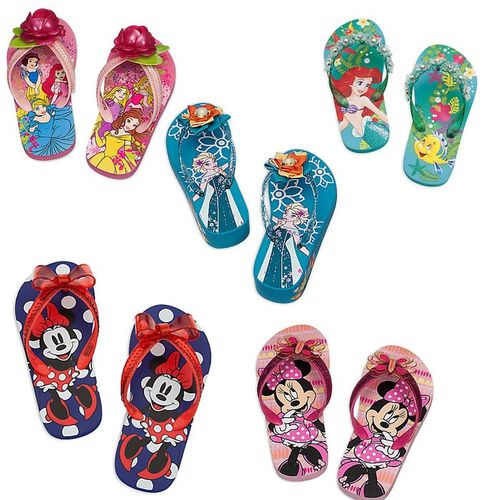 现货美国迪士尼美人鱼人字拖鞋 米妮儿童家居拖鞋 冰雪奇缘人字拖