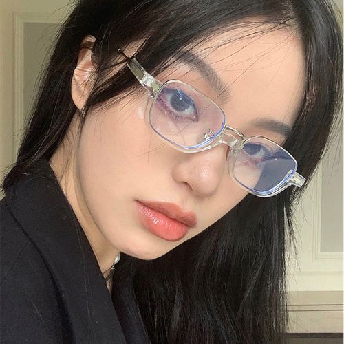 眼镜框女透明ins风网红半框小框平光潮圆脸近视有度数