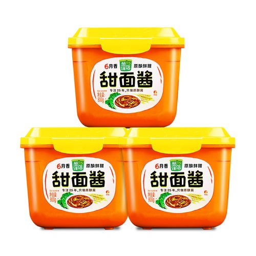 欣和葱伴侣甜面酱800g*3盒装家用煎饼手抓饼老北京烤鸭炸酱面甜酱