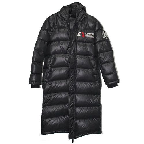 北京电影学院羽绒服艺考北电校服白鸭绒加厚中长款过膝男女定制 黑色