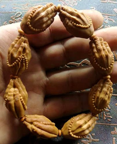 橄榄核雕佛手手串一心向佛橄榄胡苏工手工男士橄榄手串文玩精手链