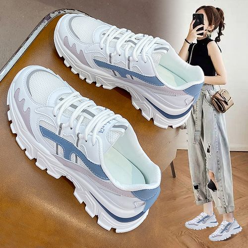 回力女鞋老爹鞋ins潮2021新款秋季网鞋透气网面小白休闲运动鞋夏