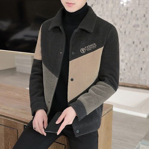 佐梵森男装毛呢大衣修身上衣21新款秋冬雪尼尔保暖舒适ins潮外套【3月