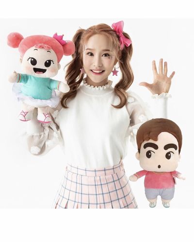 韩国直邮网红hey jini 嘿基尼毛绒玩具仿真人娃娃薑一兄妹