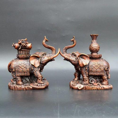 保真黄铜纯铜大象摆件太平宝象居家桌面装饰饰品保真老摆件包邮