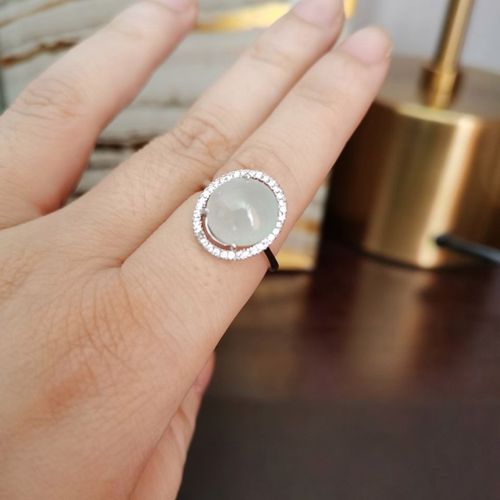 翡翠戒指冰晴超美银托