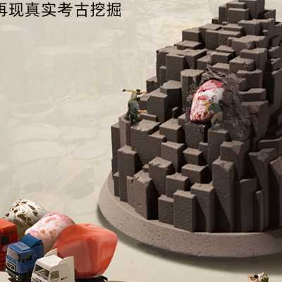 科学罐头挖宝藏考古玩具挖宝石挖掘系列套装天然矿石水晶男孩儿o