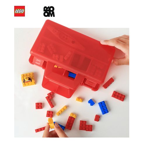 room乐高人仔便携式收纳箱小颗粒lego文具盒桌面分格积木整理盒