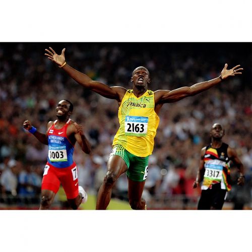 狼天影  博尔特海报墙贴画纸百米飞人田径短跑运动写真宿舍可来图定制