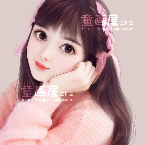 【童画屋】可爱娃娃风真人照片转手绘头像肖像ps sai