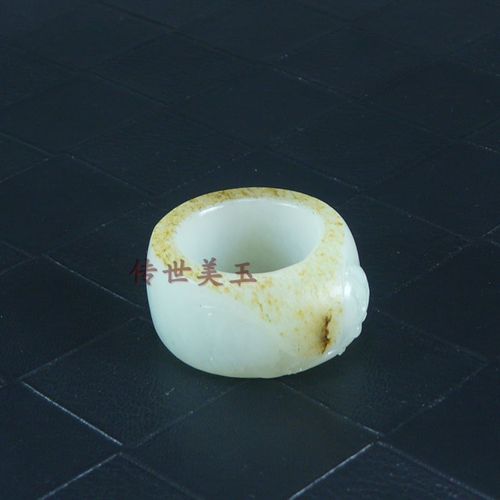 正品天然新疆和田玉白玉籽料扳指男款籽料弥勒佛扳指