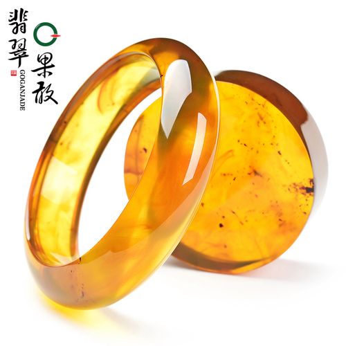 9金棕珀琥珀手镯镯芯琥珀手镯套装