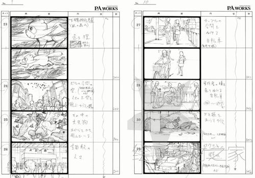 日式动画 人物角色场景 分镜手稿 草稿 线稿 台本 设定参考素材