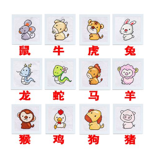 儿童小幅简单线绣2021新款初学者刺绣新手卡 生肖鼠25*25厘米【不含框