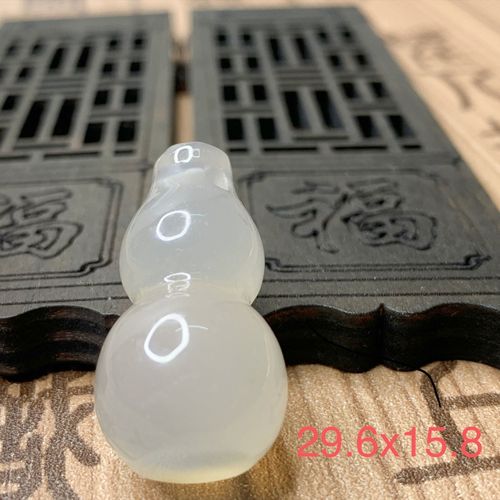 天然白玉髓葫芦吊坠荔枝冻白玛瑙挂件玉石白色水晶原石项链男女