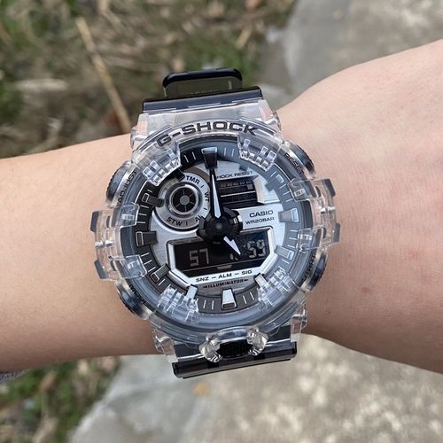 casio卡西欧g-shock透明冰川冰韧系列运动男女石英表ga700sk-1a