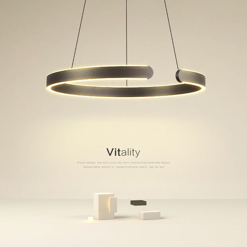 餐厅吊灯简约现代饭厅吧台餐桌圆形吊灯极简卧室客厅轻奢北欧灯具