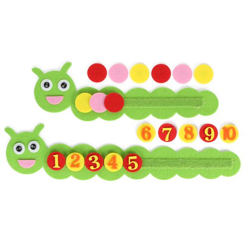 幼儿园区域教具益智玩具小班数字排序毛毛虫不织布手工diy材料包