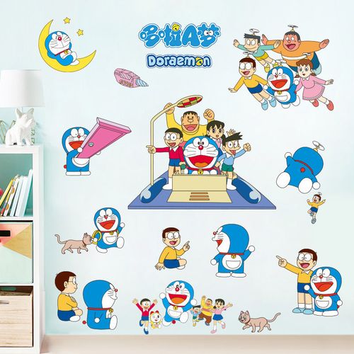 哆啦a梦可爱卡通大雄叮当猫机器猫儿童房间防水墙贴贴纸装饰壁画