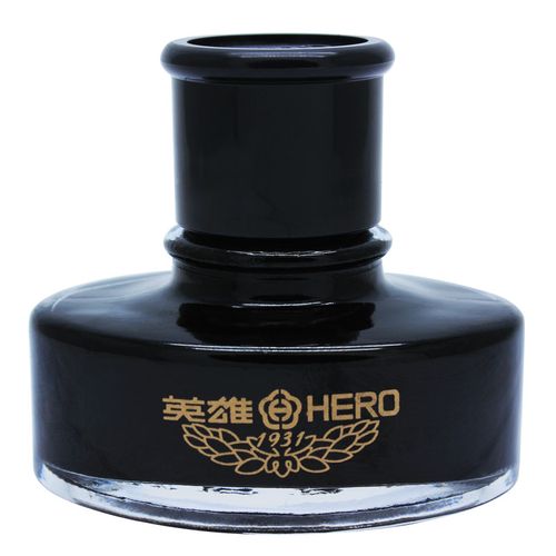 正品hero/英雄9001黑色墨水非碳素不堵笔钢笔水60ml学生用练字