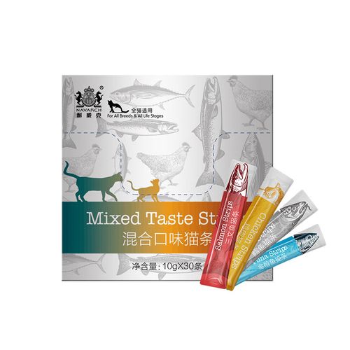 耐威克猫零食营养三文鱼/鸡肉流质猫条10g*30支宠物专用猫咪用品