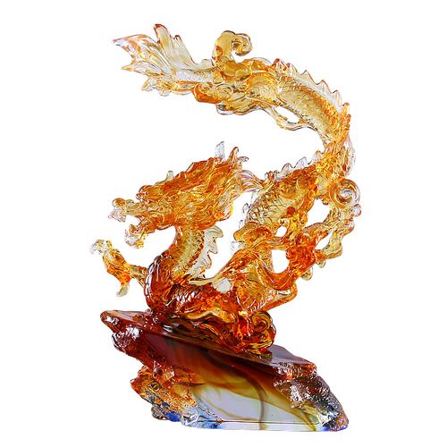 寓意好龙的摆件中国龙琉璃工艺品高档招财生意兴隆开业礼装饰品 龙腾