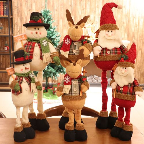 圣诞节老人公仔吉祥麋鹿可爱雪人玩具礼品圣诞礼物场景装饰摆件