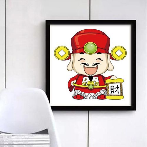 钻石画2022年新款满钻卡通小财神diy客厅卧室床头画财进宝