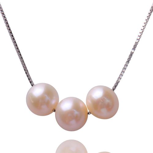 梦克拉 淡水珍珠吊坠 公主 白色珍珠项链 简约锁骨链